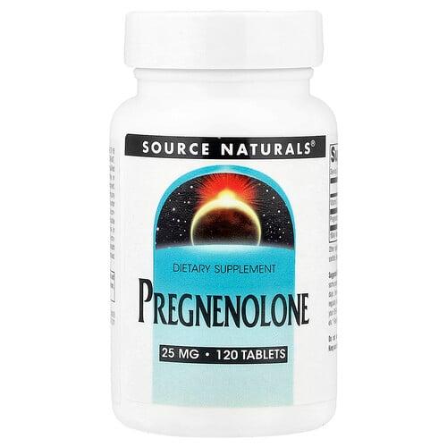 소스 네츄럴 Source Naturals, 프레그네놀론, 25mg, 120정