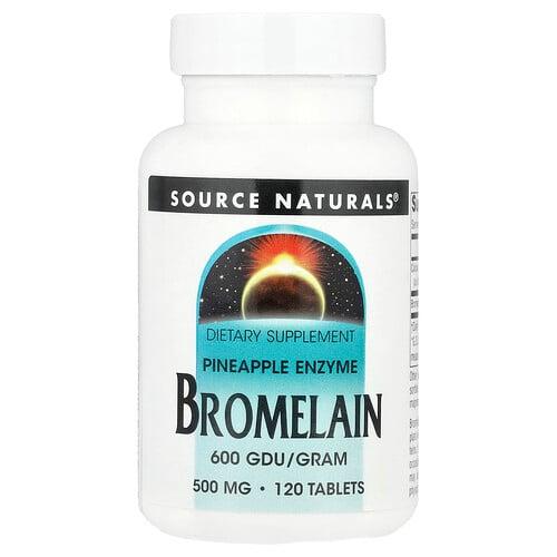 소스 네츄럴 Source Naturals, 브로멜라인 600GDU/g, 120정