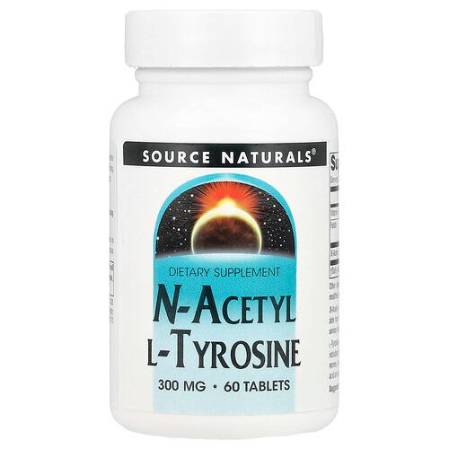 소스 네츄럴 Source Naturals, N-아세틸 L-티로신, 300mg, 60정