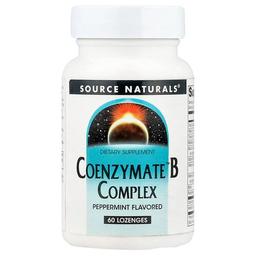 소스 네츄럴 Source Naturals, Coenzymated™ B 복합체, 페퍼민트, 사탕 정제 60정