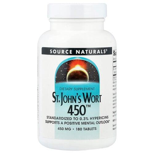 소스 네츄럴 Source Naturals, St. John's Wort 450™, 450mg, 180정