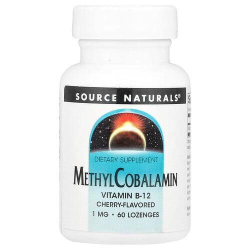 소스 네츄럴 Source Naturals, 메틸코발라민, 체리 맛, 1mg, 사탕 정제 60정