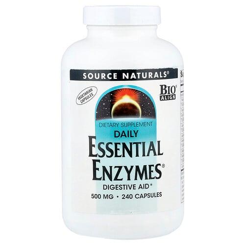 소스 네츄럴 Source Naturals, 데일리 Essential Enzymes®, 베지 캡슐 240정