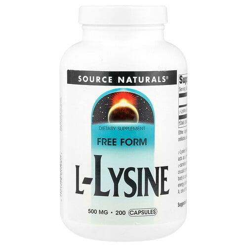 소스 네츄럴 Source Naturals, l-라이신, 500mg, 캡슐 200정 상품 이미지