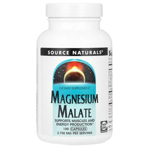 소스 네츄럴 Source Naturals, 마그네슘 말레이트, 캡슐 100정(캡슐 1정당 625mg) 상품 이미지