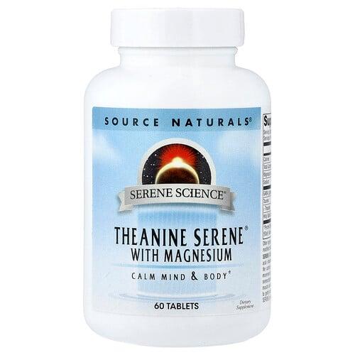 소스 네츄럴 Source Naturals, Serene Science®, 테아닌 및 마그네슘 함유 Serene®, 60정 상품 이미지