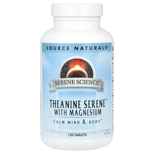 소스 네츄럴 Source Naturals, Serene Science®, 테아닌 및 마그네슘 함유 Serene®, 120정 상품 이미지