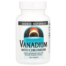 소스 네츄럴 Source Naturals, 크로뮴 함유 바나듐, 180정