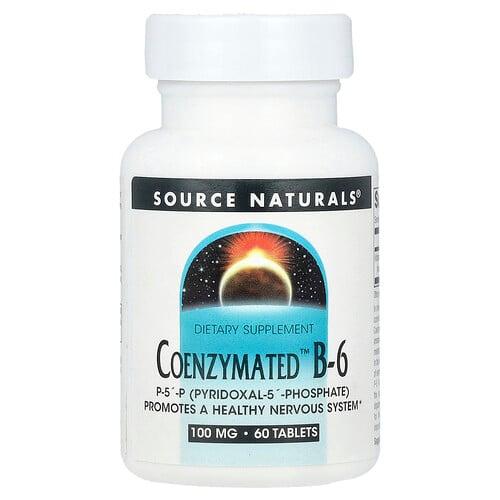 소스 네츄럴 Source Naturals, Coenzymated™ B-6, 100mg, 60정