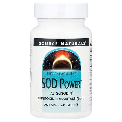 소스 네츄럴 Source Naturals, SOD Power™, 250mg, 60정