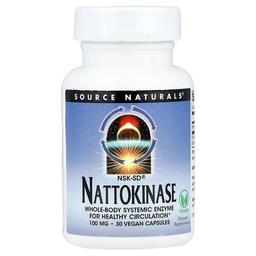 소스 네츄럴 Source Naturals, NSK-SD® 나토키나아제, 100mg, 베지 캡슐 30정