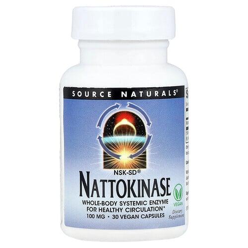 소스 네츄럴 Source Naturals, NSK-SD® 나토키나아제, 100mg, 베지 캡슐 30정