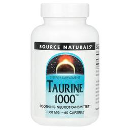 소스 네츄럴 Source Naturals, Taurine 1000™, 1,000mg, 캡슐 60정
