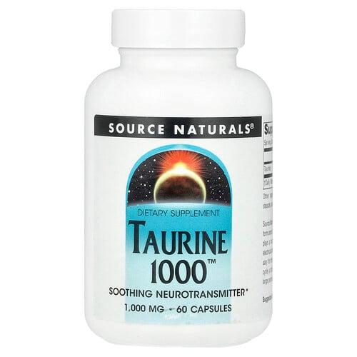 소스 네츄럴 Source Naturals, Taurine 1000™, 1,000mg, 캡슐 60정