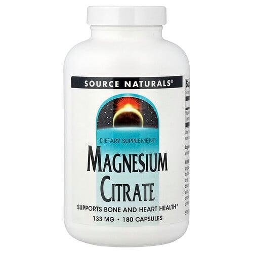 소스 네츄럴 Source Naturals, 마그네슘 시트레이트, 133 밀리그램, 180 캡슐 상품 이미지