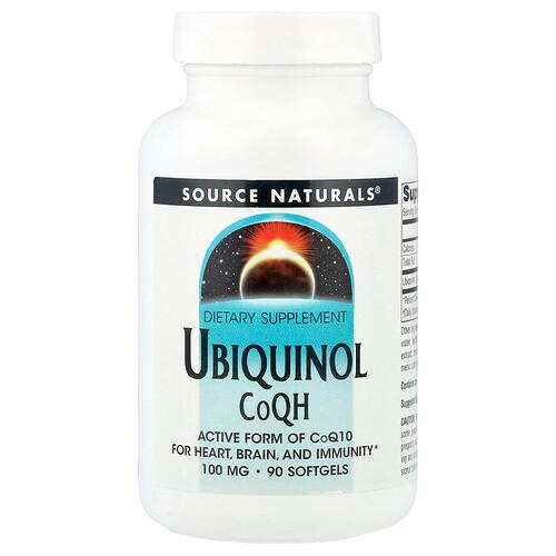 소스 네츄럴 Source Naturals, 유비퀴놀 CoQH, 100mg, 소프트젤 90정