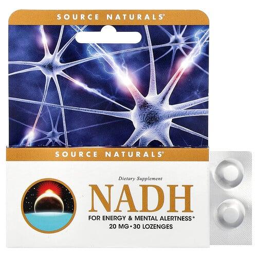 소스 네츄럴 Source Naturals, NADH, 20 밀리그램, 30 설하정