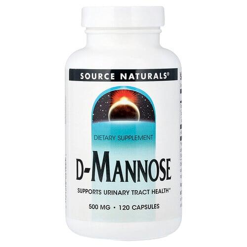 소스 네츄럴 Source Naturals, D-만노스, 500 mg, 120 정