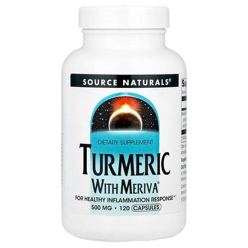 소스 네츄럴 Source Naturals, Turmeric With Meriva®, 500mg, 캡슐 120정