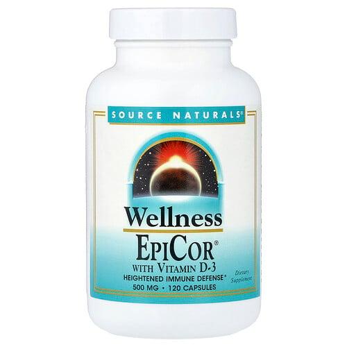 소스 네츄럴 Source Naturals, EpiCor®, 비타민D-3 함유, 500mg, 캡슐 120정