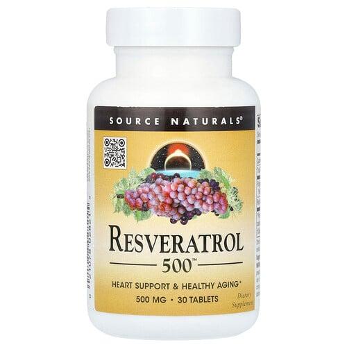 소스 네츄럴 Source Naturals, Resveratrol 500™, 500mg, 30정