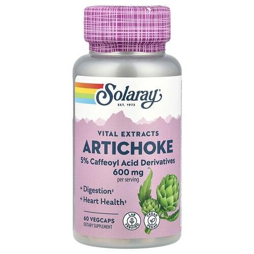 소라레이 Solaray, 아티초크, 600mg, 베지 캡슐 60정(캡슐 1정당 300mg)