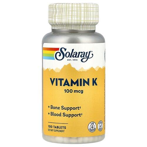 소라레이 Solaray, 비타민K, 100mcg, 100정