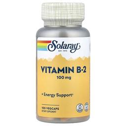 소라레이 Solaray, 비타민B2, 100mg, 베지 캡슐 100정