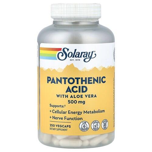 소라레이 Solaray, 알로에베라 함유 판토텐산, 베지 캡슐 250정
