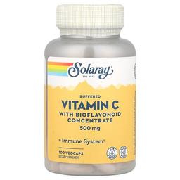 소라레이 Solaray, 바이오플라보노이드 중화 비타민 C 농축물, 500mg, 베지 캡슐 100정