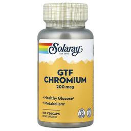 소라레이 Solaray, GTF 크로뮴, 200mcg, 베지 캡슐 100정