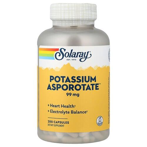 소라레이 Solaray, Potassium Asporotate™, 99mg, 캡슐 200정