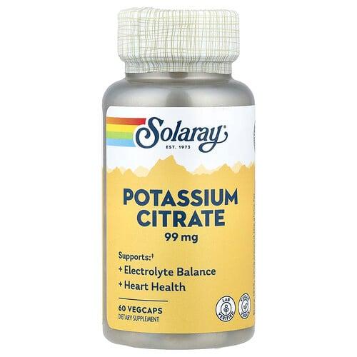 소라레이 Solaray, 구연산칼륨, 99mg, 베지 캡슐 60정