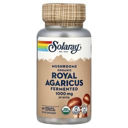 소라레이 Solaray, 유기농 발효 로열 아가리쿠스, 버섯, 유기농 캡슐 60정(캡슐 1정당 500mg)