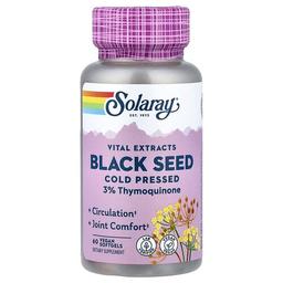 소라레이 Solaray, 바이탈 추출물, 블랙 씨, 냉압착, 비건 소프트젤 60정(소프트젤 1정당 500mg)