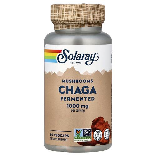 소라레이 Solaray, 발효 차가버섯, 베지 캡슐 60정(캡슐 1정당 500mg)