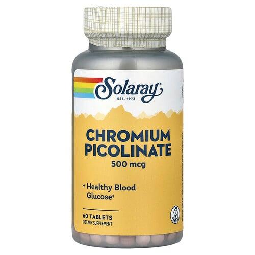 소라레이 Solaray, 피콜린산크로뮴, 500mcg, 60정