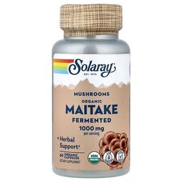 소라레이 Solaray, 버섯, 유기농 발효 잎새버섯, 유기농 캡슐 60정(캡슐 1정당 500mg)