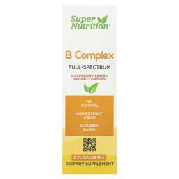 슈퍼 뉴트리션 Super Nutrition, B 복합체 풀 스펙트럼, 비타민B12, 판토텐산, 비오틴, 니아신 함유, 라즈베리 레몬 맛, 59ml(2fl oz)