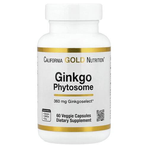 캘리포니아 골드 뉴트리션 California Gold Nutrition, Ginkgo Phytosome, 360mg, 베지 캡슐 60정