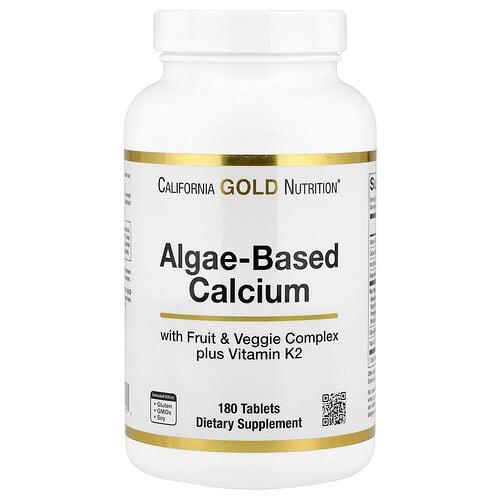 캘리포니아 골드 뉴트리션 California Gold Nutrition, 해조류 유래 칼슘, 칼슘, 비타민D3, 마그네슘, 유기농 딸기, 라즈베리, 블루베리 함유, 180정 상품 이미지