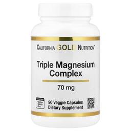 캘리포니아 골드 뉴트리션 California Gold Nutrition, 트리플 마그네슘 복합체, 70mg, 베지 캡슐 90정