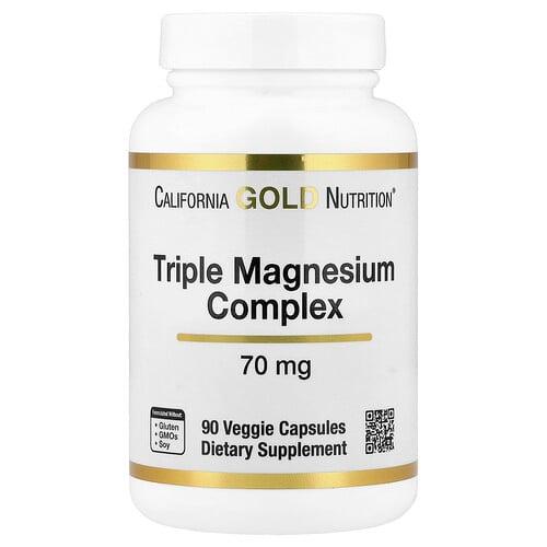 캘리포니아 골드 뉴트리션 California Gold Nutrition, 트리플 마그네슘 복합체, 70mg, 베지 캡슐 90정 상품 이미지