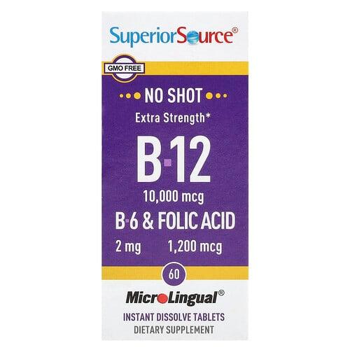 슈프리어 소스 Superior Source, B-12, B-6 & 엽산, MicroLingual® 즉시 용해되는 정제 60정 상품 이미지