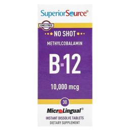 슈프리어 소스 Superior Source, 메틸코발라민 B-12, 10,000mcg, MicroLingual® 즉시 용해 정제 30정