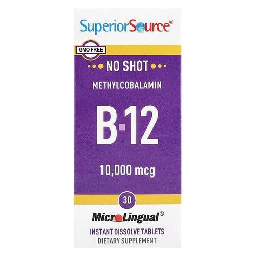 슈프리어 소스 Superior Source, 메틸코발라민 B-12, 10,000mcg, MicroLingual® 즉시 용해 정제 30정 상품 이미지