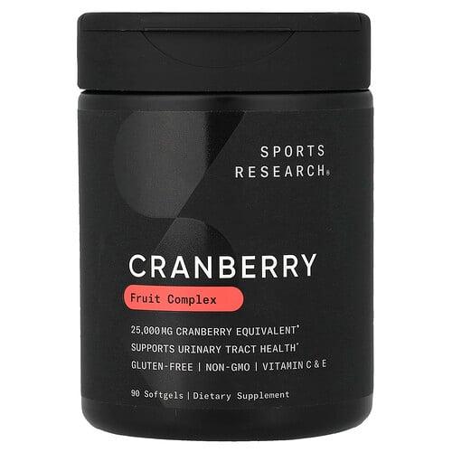 스포츠 리서치 Sports Research, 크랜베리 농축물, 250mg, 소프트젤 90정 상품 이미지