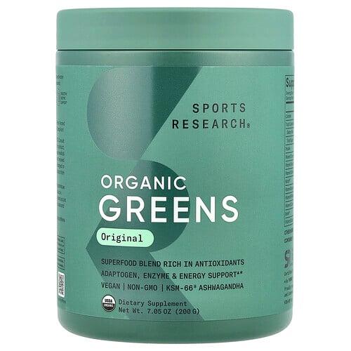 스포츠 리서치 Sports Research, 유기농 녹색 채소, 오리지널, 200g(7.05oz)