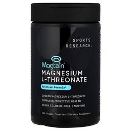 스포츠 리서치 Sports Research, Magtein®, 마그네슘 L-트레온산, 베지 캡슐 180정(캡슐 1정당 666mg)