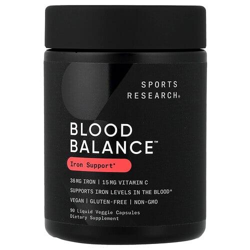스포츠 리서치 Sports Research, Blood Balance™, 액상 베지 캡슐 90정